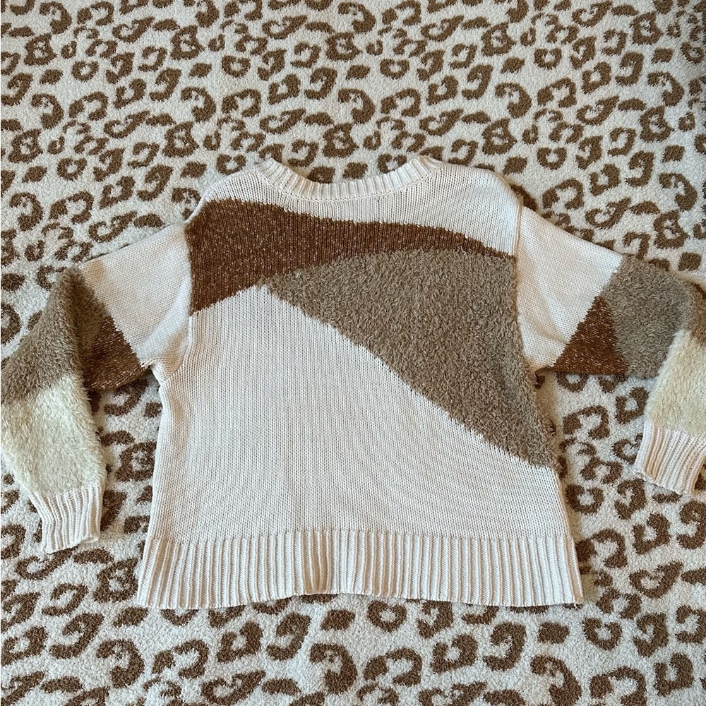 Lou & Grey Loft sweater in neutral tans and creams. Size S. - Picture 2 of 3
